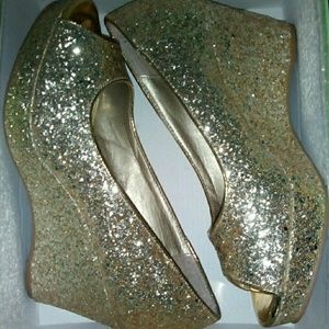Gold Glitter Heels